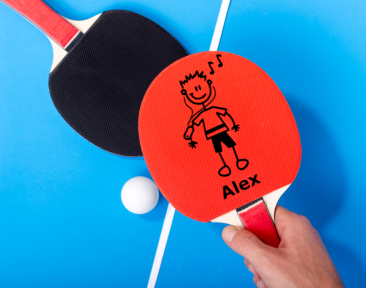 Raquettes de ping-pong personnalisées "Famille Hobbies" - MadeinGift