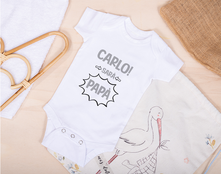 STAMPATEK Maglietta papà Personalizzata con Nome o Scritta Tshirt Festa del papà Maglia Idea Regalo Divertente T-Shirt Uomo Manica Corta
