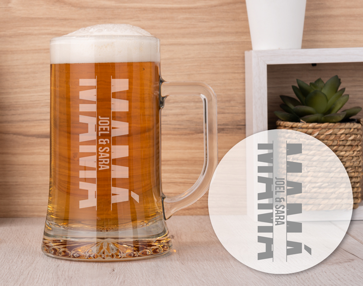 Jarra De Cerveza Personalizada De Cristal 500 Ml | Con Foto O Nombre, Apta Para Lavavajillas Y Congelador