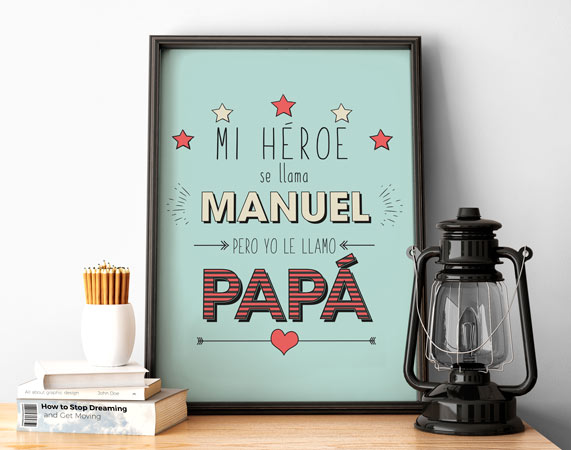 Lámina "Mi héroe es papá" - Regalo Original